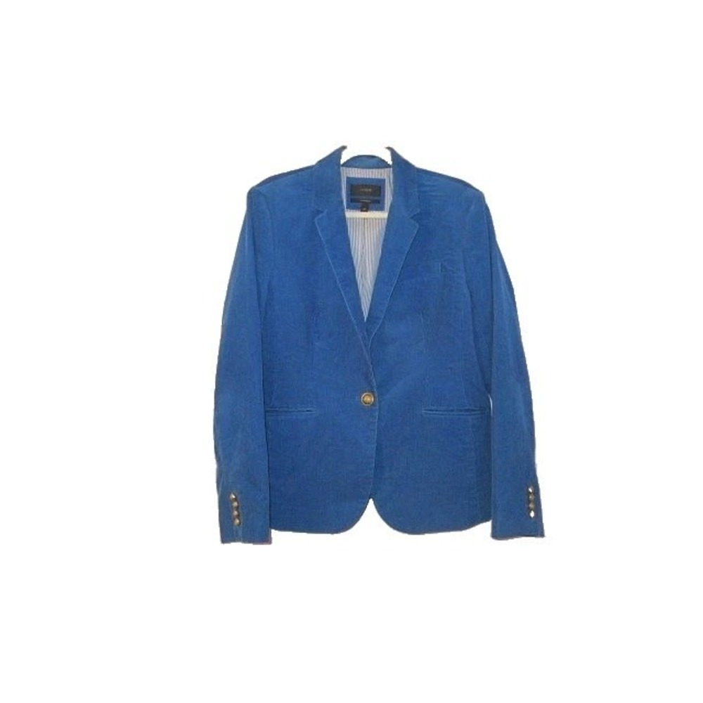 J. Crew Campbell Corduroy Blazer Womens 14 Blue Preppy Academic Boho Retro 90s